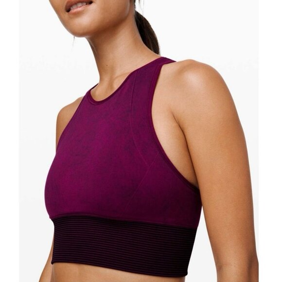 Lululemon Ebb to Train Sports Bra Marvel Wash Purple Black Size 6 - Picture 1 of 6